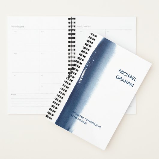 Professional Navy Blue Waterverf Business Planner (Display)