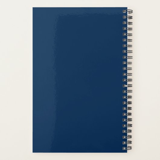 Professional Navy Blue Waterverf Business Planner (Achterkant)