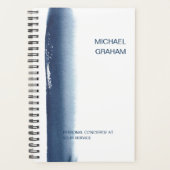 Professional Navy Blue Waterverf Business Planner (Voorkant)