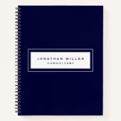 Professional Navy Blue White Notitieboek (Voorkant)
