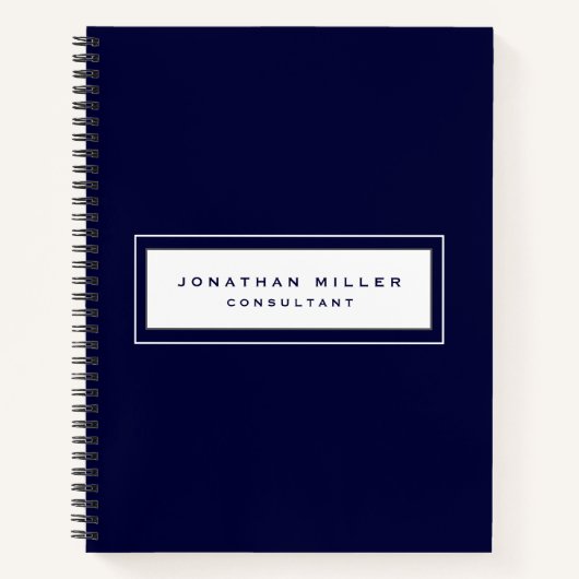 Professional Navy Blue White Notitieboek (Voorkant)