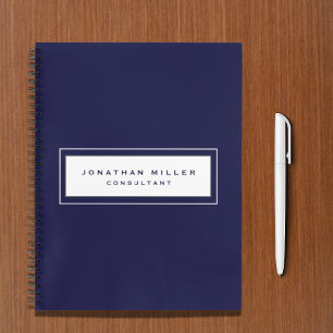 Professional Navy Blue White Notitieboek