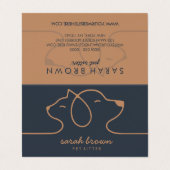 Professional Navy & Brown Pet Visitekaartje (Buitenkant ongevouwen)