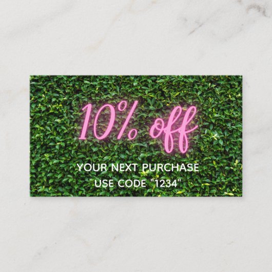 Professional Neon Grass Wall 10% korting op Kaart Visitekaartje (Voorkant)