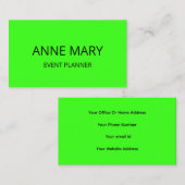 Professional Neon Green Elegant Colorful Bright Visitekaartje (Voorkant / Achterkant)