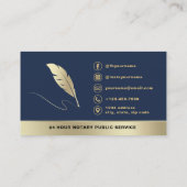 Professional Notary Public Navy Blue Gold Photo Visitekaartje (Achterkant)