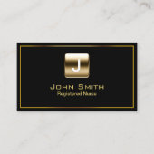 Professional Nurse Gold Logo Modern Black Visitekaartje (Voorkant)