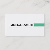 Professional Ocean Green Modern Plain White Visitekaartje (Voorkant)