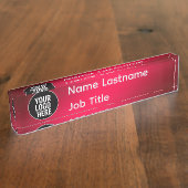 Professional Office Desk Nameplate with Logo Space Naambordje (Zijkant)
