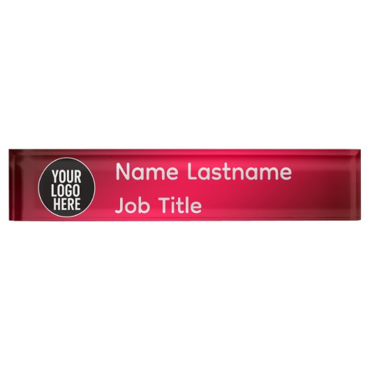 Professional Office Desk Nameplate with Logo Space Naambordje (Voorkant)