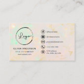 Professional Opal Business Logo Social Media Visitekaartje (Voorkant)