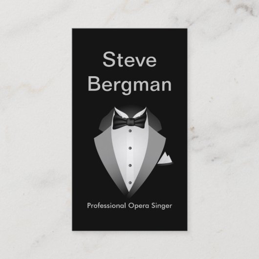 Professional Opera Singer Suit Man Theater Concert Visitekaartje (Voorkant)