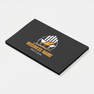 Professional Orange White Real Estate Logo Post-it® Notes
