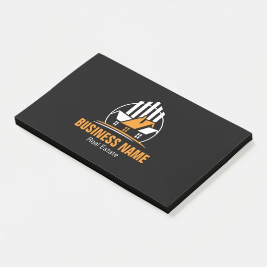 Professional Orange White Real Estate Logo Post-it® Notes (Schuin)