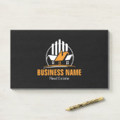 Professional Orange White Real Estate Logo Post-it® Notes (Op bureau)