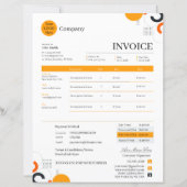 Professional Orange White Red Business Invoice (Voorkant)