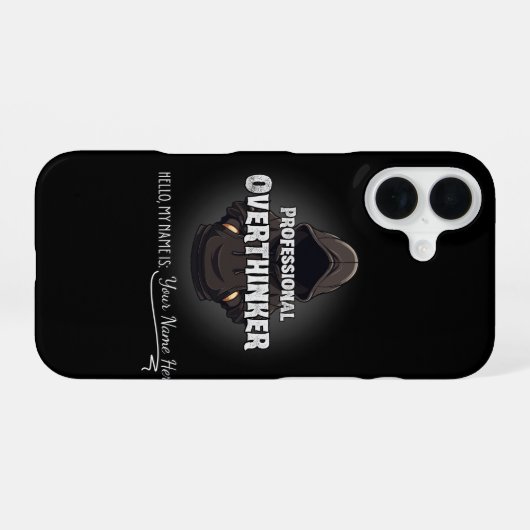 Professional Overthinker Funny Custom Name iPhone 16 Hoesje (Achterkant horizontaal)