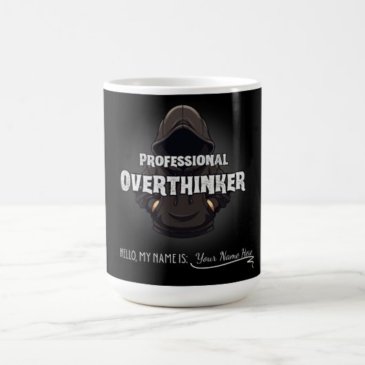 Professional Overthinker Funny Custom Name Mug Koffiemok (Center)
