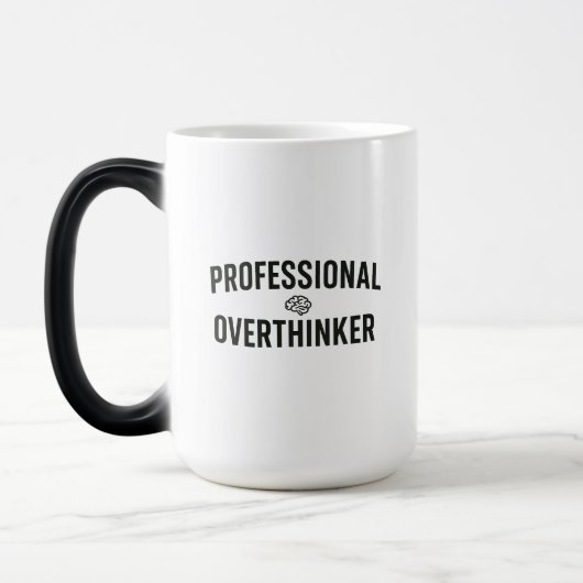 Professional Overthinker - Funny Design Magische Mok (Links)