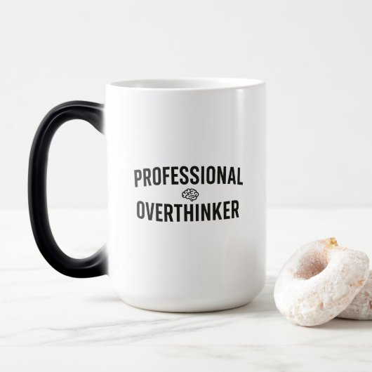 Professional Overthinker - Funny Design Magische Mok (Met donut)