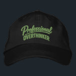 Professional Overthinker Funny Humor Geborduurde Pet<br><div class="desc">Professional Overthinker Funny embroidered cap from Ricaso - Show off your sense of humor with the “Professional Overthinker” text-based design — perfect for anyone whose mind never quite switches off. Simple, bold typography delivers the joke instantly, making it relatable for thinkers, planners, worriers, and anyone who tends to analyze things...</div>