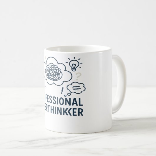 Professional overthinker- Funny Mind Doodle design Koffiemok (Voorkant rechts)