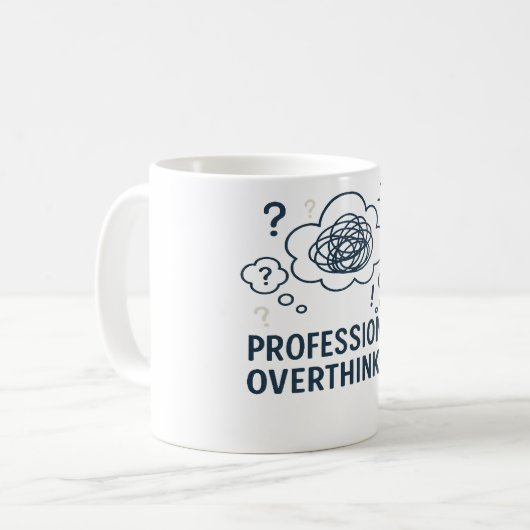 Professional overthinker- Funny Mind Doodle design Koffiemok (Voorkant links)