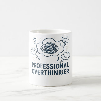 Professional overthinker- Funny Mind Doodle design Koffiemok