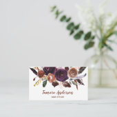 Professional Paars Floral Haarstylist Makeup Visitekaartje (Staand voorkant)