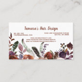 Professional Paars Floral Haarstylist Makeup Visitekaartje (Achterkant)