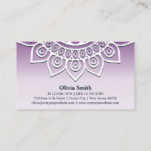 Professional Paars Mandala Yoga Visitekaartje Klantenkaartje (Achterkant)