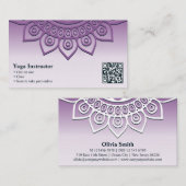 Professional Paars Mandala Yoga Visitekaartje Klantenkaartje (Voorkant / Achterkant)