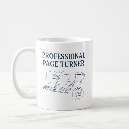 Professional Page Turner Funny Bookish Gift Idea Koffiemok (Links)
