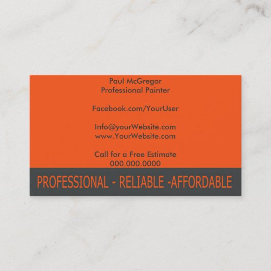 Professional Painter Business Card Visitekaartje (Voorkant)