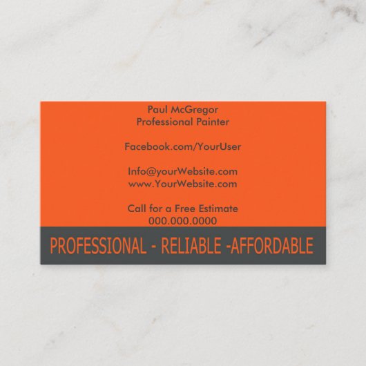 Professional Painter Business Card Visitekaartje (Voorkant)