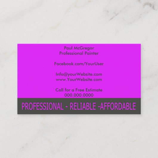 Professional Painter Business Card Visitekaartje (Voorkant)