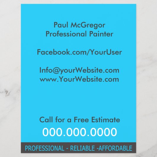 Professional Painter Flyer (Achterkant)