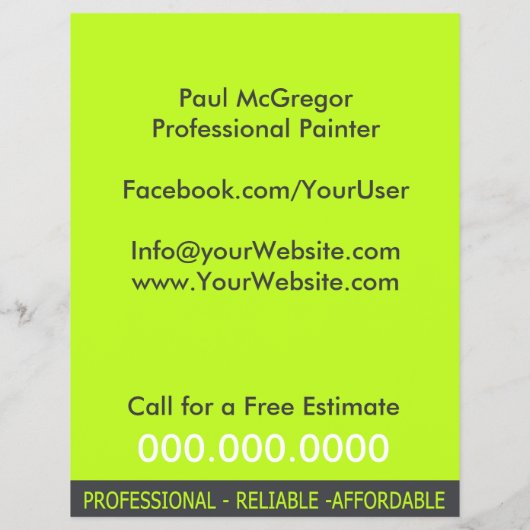 Professional Painter Flyer (Achterkant)