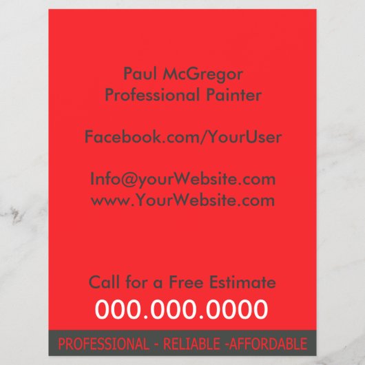 Professional Painter Flyer (Achterkant)