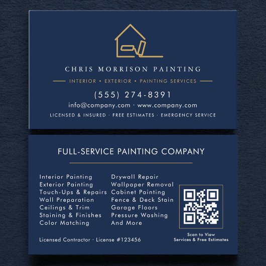 Professional Painter Painting Company QR Code Visitekaartje