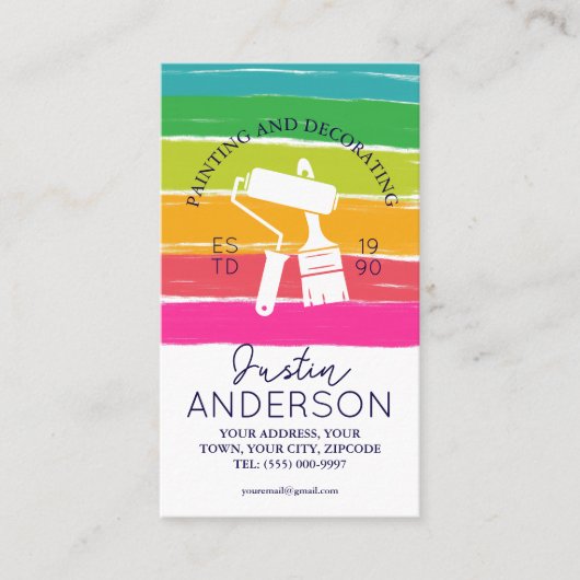 Professional Painting and Decorating handyman Visitekaartje (Voorkant)