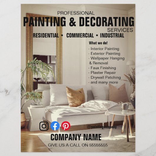 Professional Painting & Decorating Service Flyer | (Voorkant)