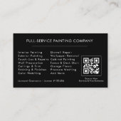 Professional Painting Service Contractor QR Code Visitekaartje (Achterkant)