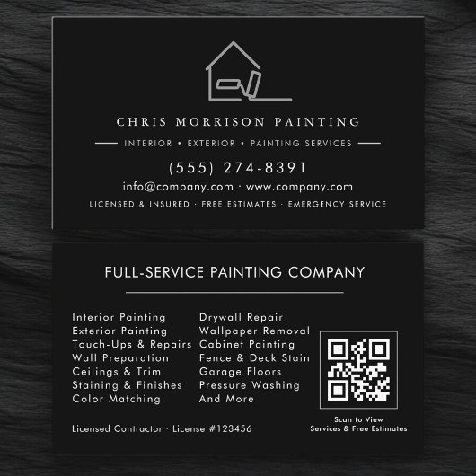 Professional Painting Service Contractor QR Code Visitekaartje