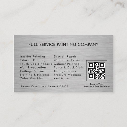 Professional Painting Service QR Code Visitekaartje (Achterkant)