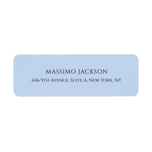Professional pale blue modern minimalist name etiket (Voorkant)