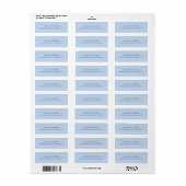 Professional pale blue modern minimalist name etiket (Full Sheet)