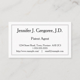 Professional Patent Agent Visitekaartje