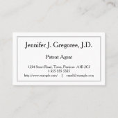 Professional Patent Agent Visitekaartje (Voorkant)
