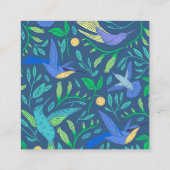 Professional Periwinkle Hummingbird Floral Square Vierkante Visitekaartje (Achterkant)